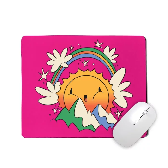 Happy Sun Mountain Rainbow Mousepad