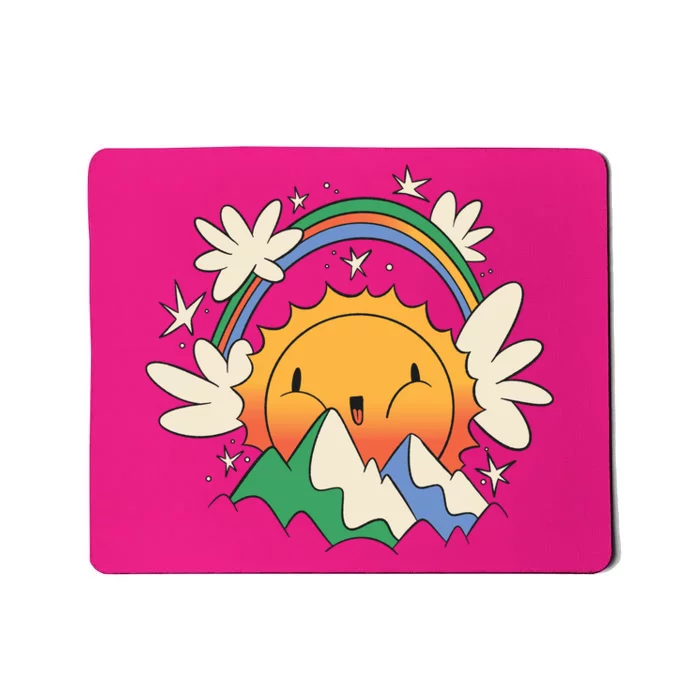 Happy Sun Mountain Rainbow Mousepad