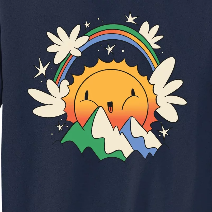 Happy Sun Mountain Rainbow Tall Sweatshirt