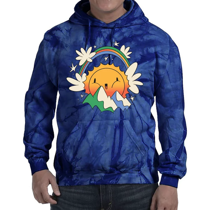 Happy Sun Mountain Rainbow Tie Dye Hoodie