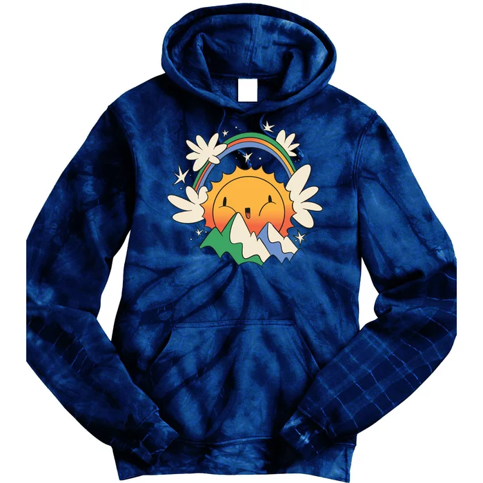 Happy Sun Mountain Rainbow Tie Dye Hoodie