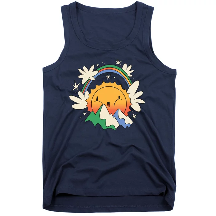 Happy Sun Mountain Rainbow Tank Top