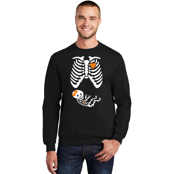 Halloween Skeleton Maternity Couples Pregnancy Announcement Sweatshirt