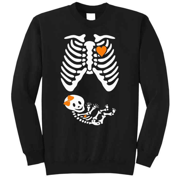 Halloween Skeleton Maternity Couples Pregnancy Announcement Sweatshirt