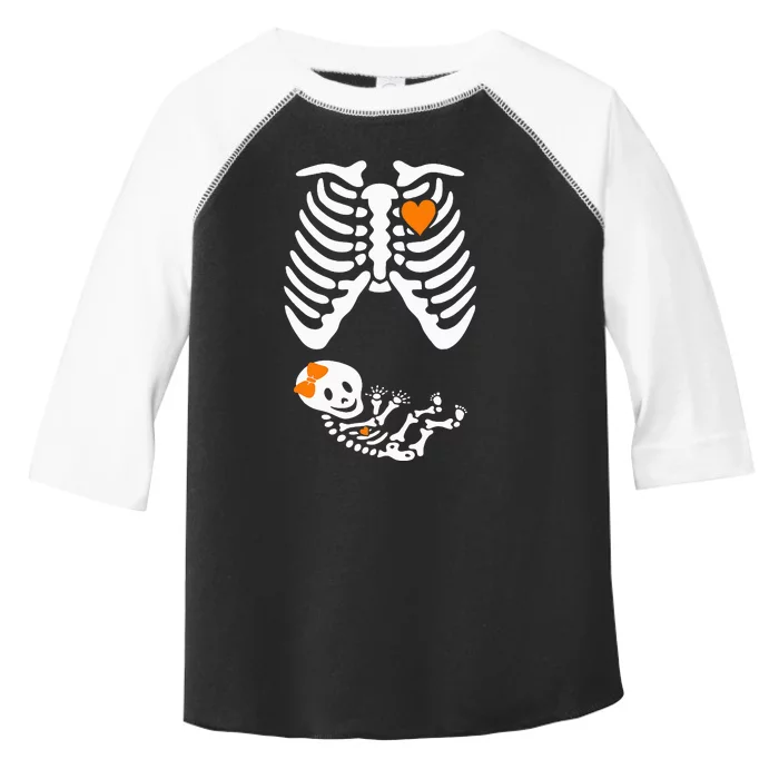 Halloween Skeleton Maternity Couples Pregnancy Announcement Toddler Fine Jersey T-Shirt