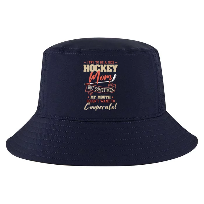 Hockey Supportive Mom MotherS Day Meaningful Gift Cool Comfort Performance Bucket Hat