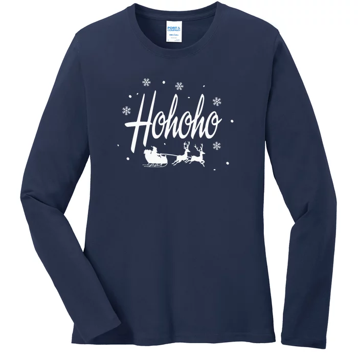 Hohoho Santa | Merry Christmas Ladies Long Sleeve Shirt