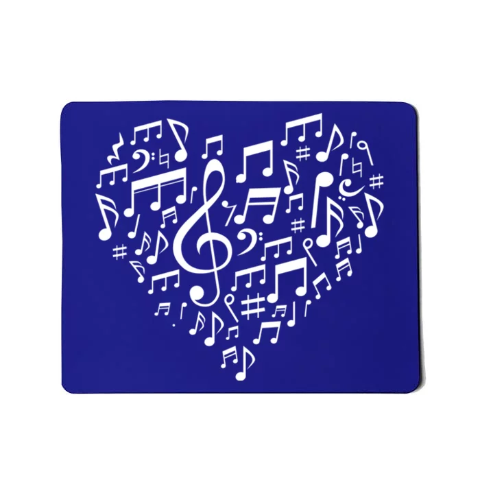 Heart Shape Musical Notes Music Lovers Gift Valentines Day Gift Mousepad