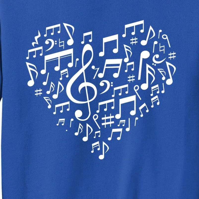 Heart Shape Musical Notes Music Lovers Gift Valentines Day Gift Tall Sweatshirt