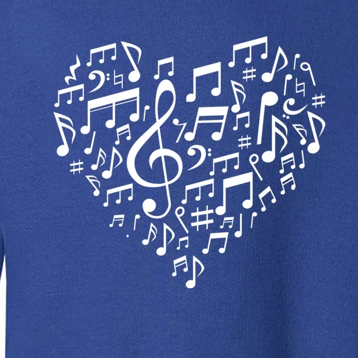 Heart Shape Musical Notes Music Lovers Gift Valentines Day Gift Toddler Sweatshirt