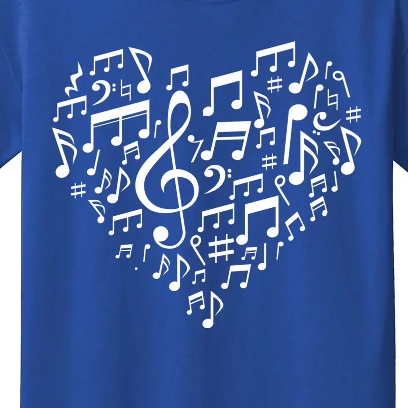 Heart Shape Musical Notes Music Lovers Gift Valentines Day Gift Kids T-Shirt