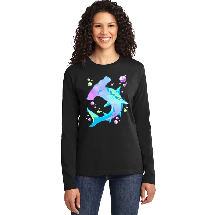 Hammerhead Shark Marine Life Gift Ladies Long Sleeve Shirt