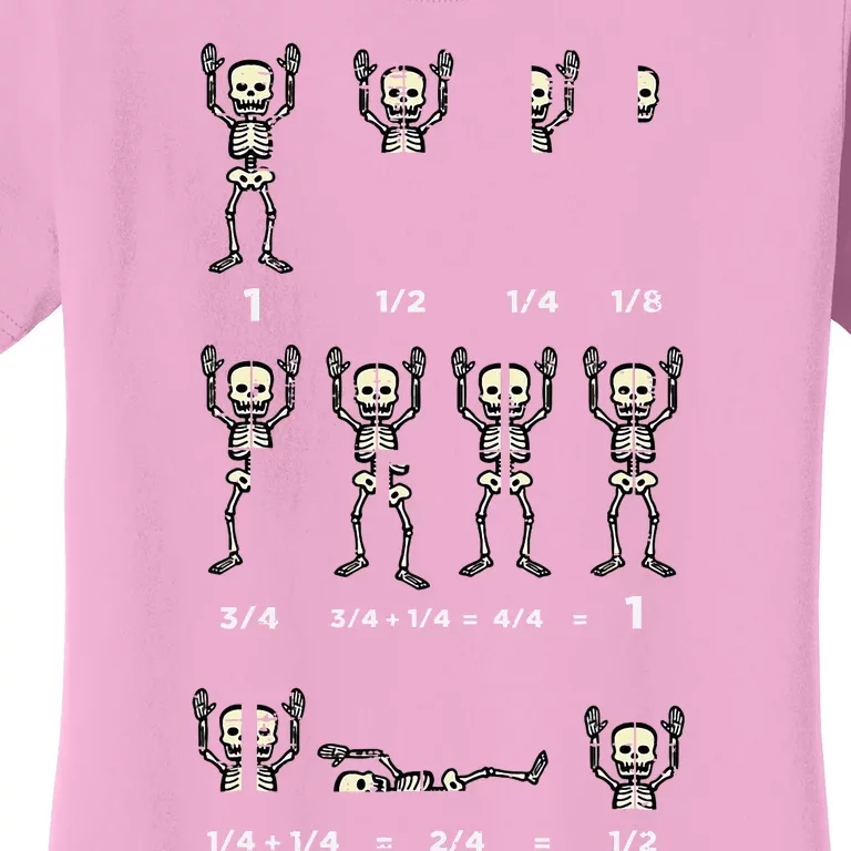 Halloween Skeleton Math Fraction Women's T-Shirt