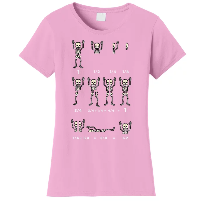 Halloween Skeleton Math Fraction Women's T-Shirt