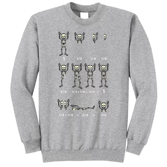 Halloween Skeleton Math Fraction Tall Sweatshirt