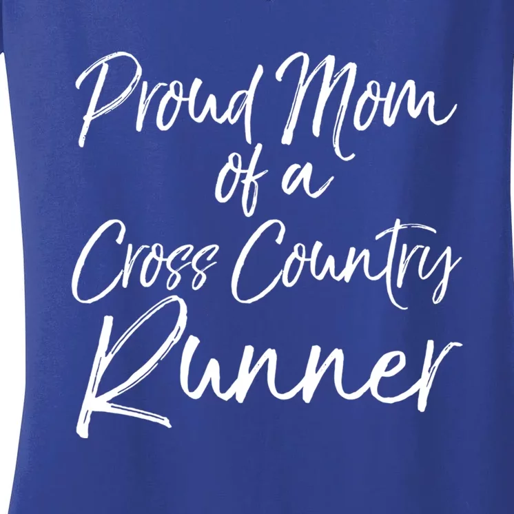 High School Mom Run Gift Proud Mom Of A Cross Country Runner Meaningful Gift Women's V-Neck T-Shirt