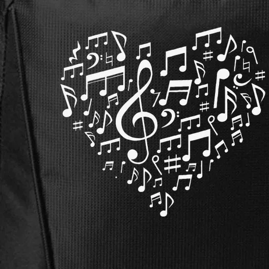 Heart Shape Musical Notes Music Lovers Valentines City Backpack