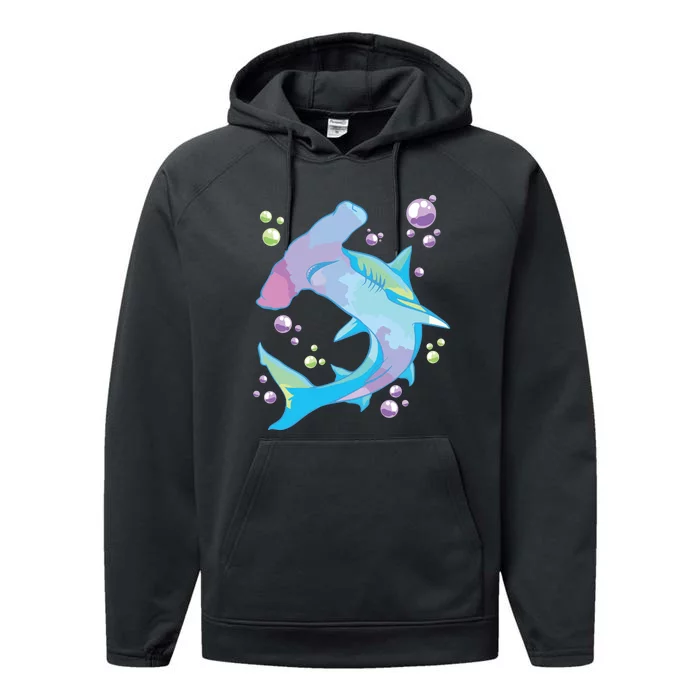 Hammerhead Shark Marine Life Gift For Performance Fleece Hoodie