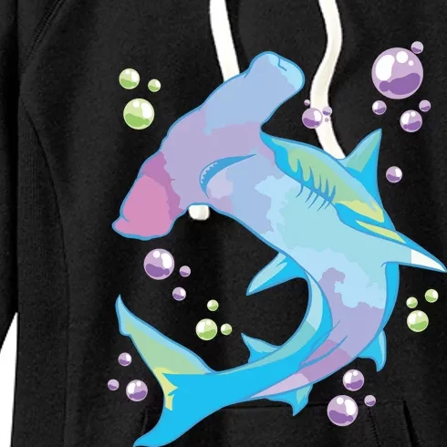 Hammerhead Shark Marine Life Gift For Women's Fleece Hoodie