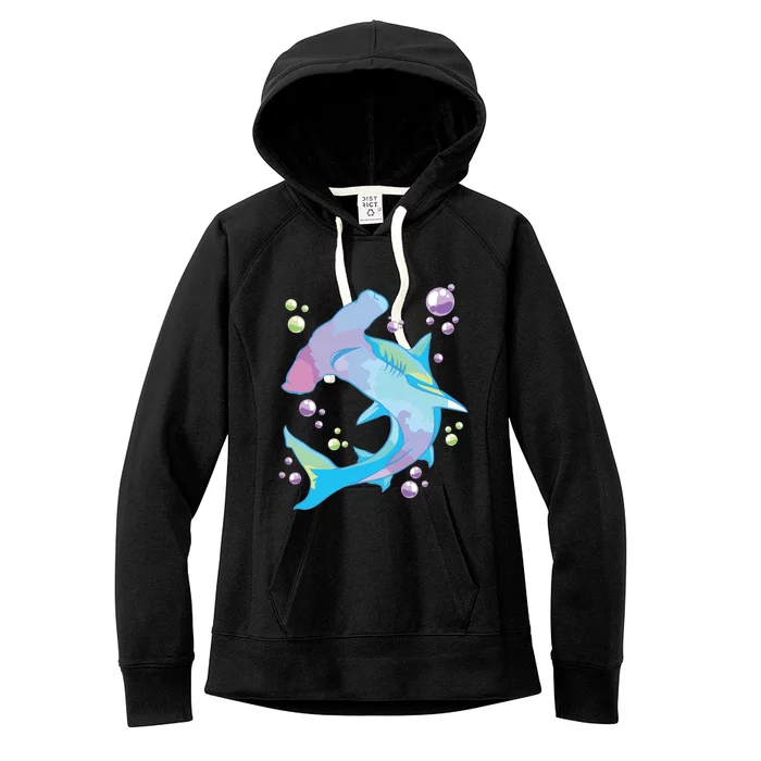 Hammerhead Shark Marine Life Gift For Women's Fleece Hoodie