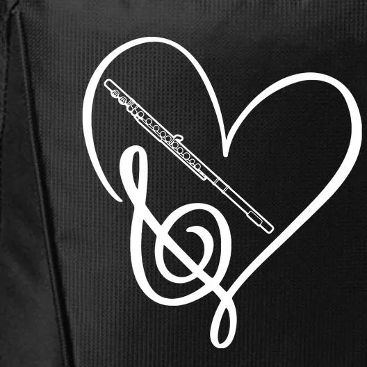 Heart Sheet Music Clef Transverse Flute City Backpack