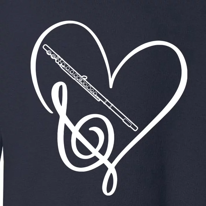 Heart Sheet Music Clef Transverse Flute Toddler Sweatshirt