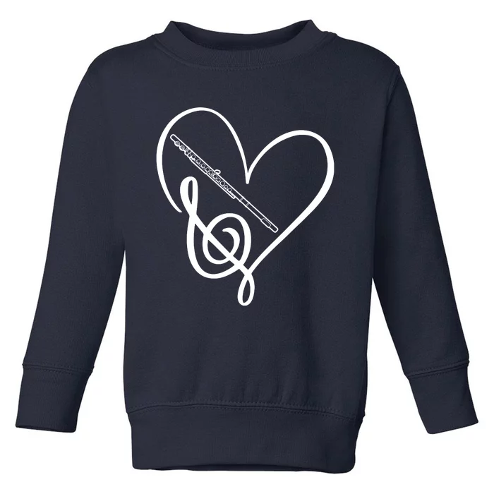 Heart Sheet Music Clef Transverse Flute Toddler Sweatshirt