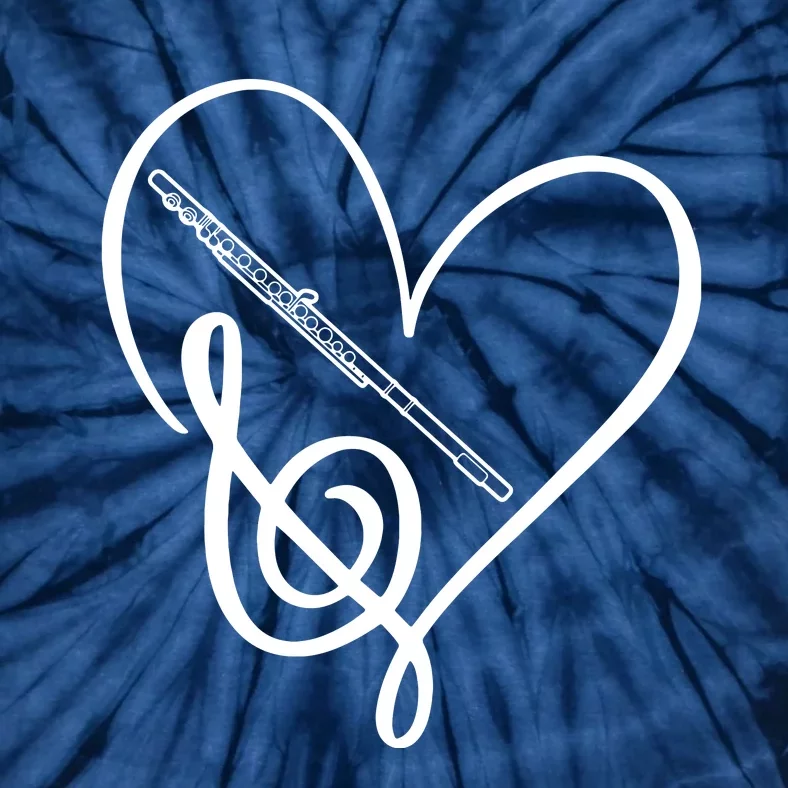 Heart Sheet Music Clef Transverse Flute Tie-Dye T-Shirt