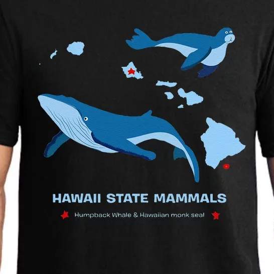 Hawaii State Map Hawaii Map Monk Seal & Humpback Whale Pajama Set