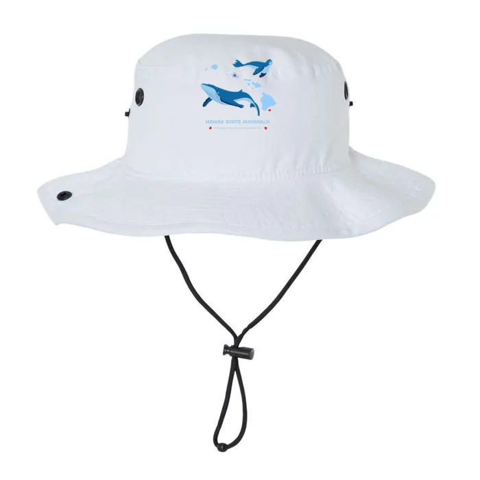 Hawaii State Map Hawaii Map Monk Seal & Humpback Whale Legacy Cool Fit Booney Bucket Hat