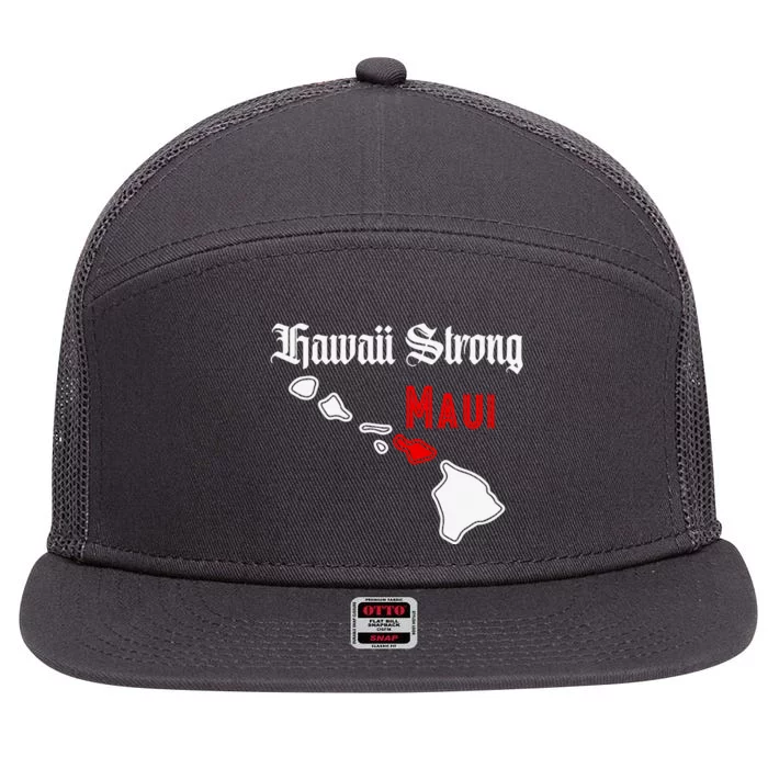 Hawaii Strong Maui Gift 7 Panel Mesh Trucker Snapback Hat