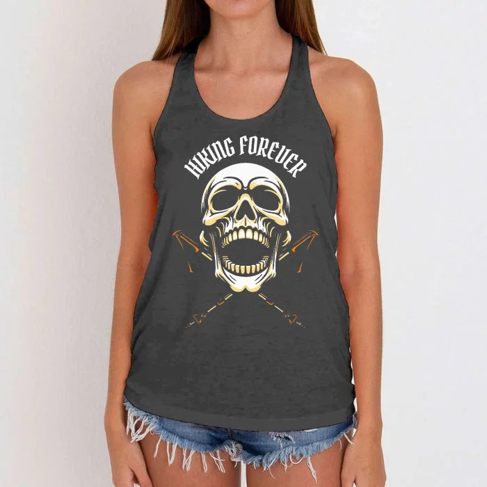 Hike Skull Mountain Trail Hiker Hiking Women's Knotted Racerback Tank