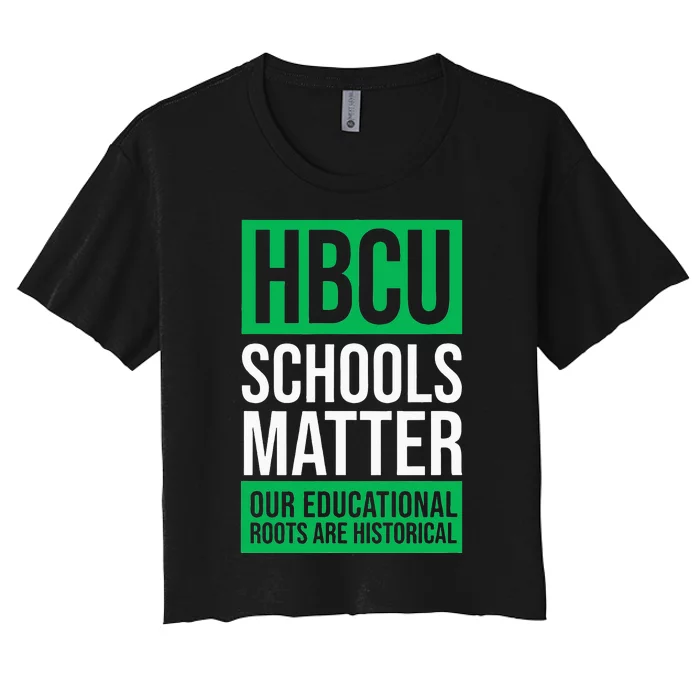 HBCU Schools Matter Historically Black College Pink & Green Women's Crop Top Tee