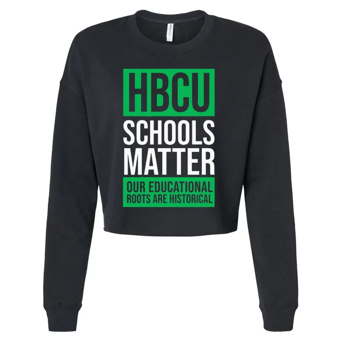 HBCU Schools Matter Historically Black College Pink & Green Cropped Pullover Crew