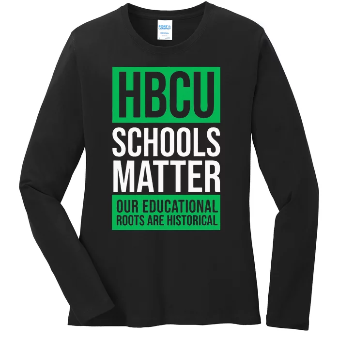 HBCU Schools Matter Historically Black College Pink & Green Ladies Long Sleeve Shirt