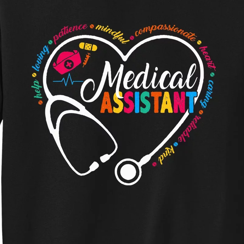 Heart Stethoscope Medical Assistant Tall Sweatshirt