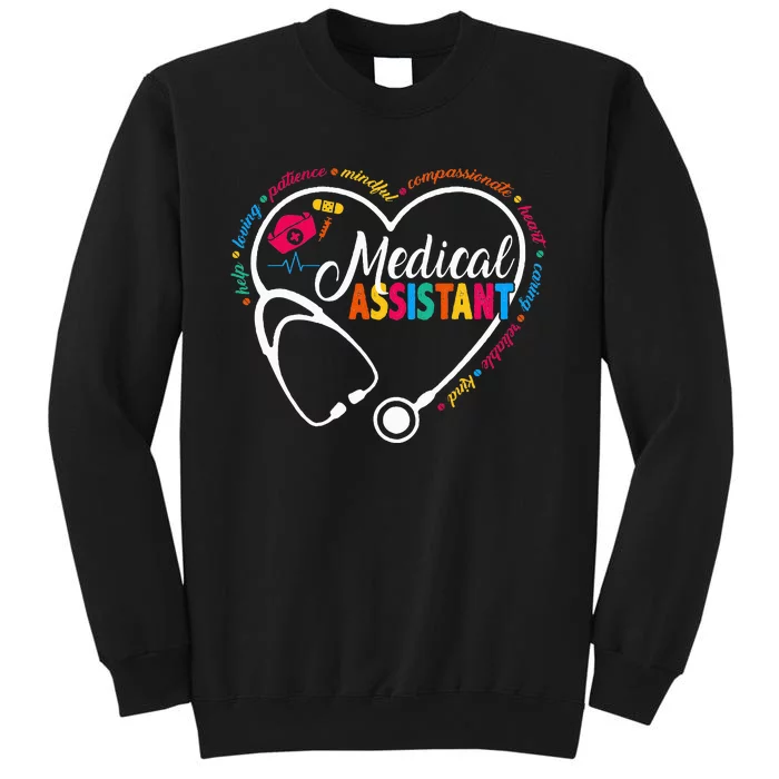 Heart Stethoscope Medical Assistant Tall Sweatshirt