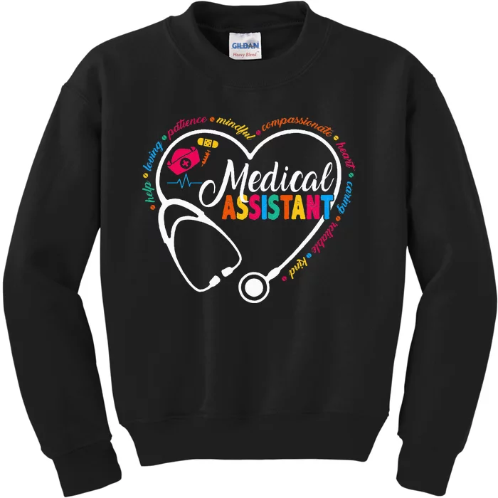 Heart Stethoscope Medical Assistant Kids Sweatshirt