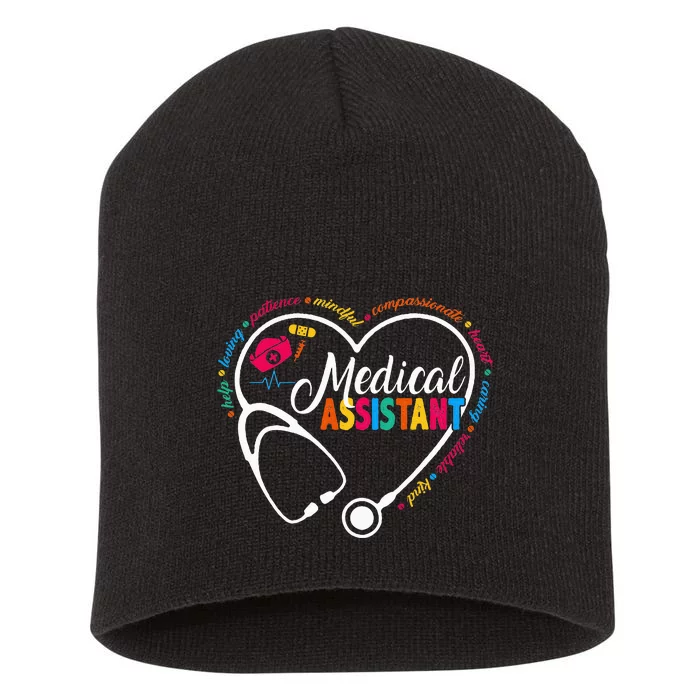 Heart Stethoscope Medical Assistant Short Acrylic Beanie