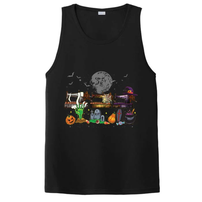 Halloween Sewing Machine Mummy Pumpkin Witch Sewing Lovers Gift Performance Tank