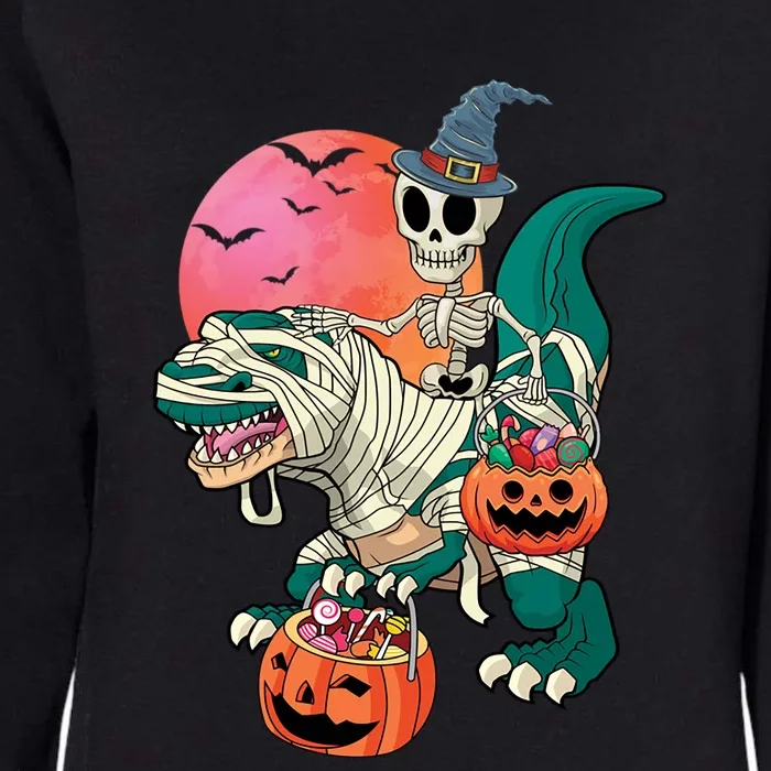 Halloween Skeleton Mummy Pumpkin Dinosaur T Rex Great Gift Womens California Wash Sweatshirt