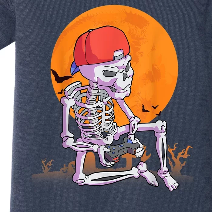 Halloween Shirt Men Boys Gamer Gaming Skeleton Baby Bodysuit