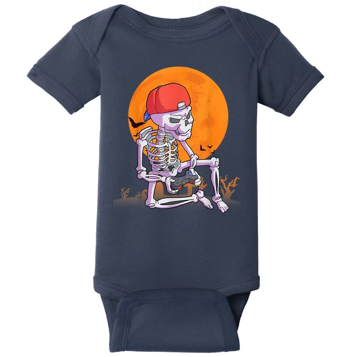 Halloween Shirt Men Boys Gamer Gaming Skeleton Baby Bodysuit