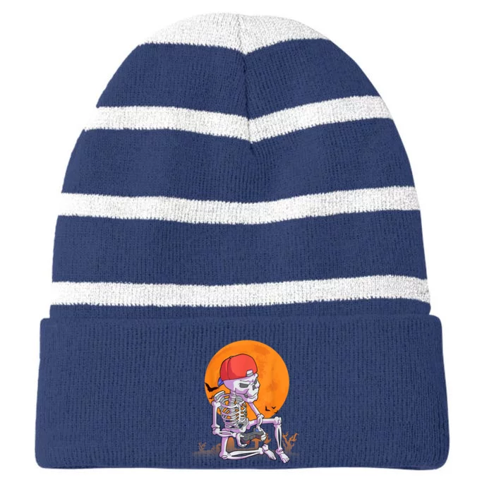 Halloween Shirt Men Boys Gamer Gaming Skeleton Striped Beanie with Solid Band