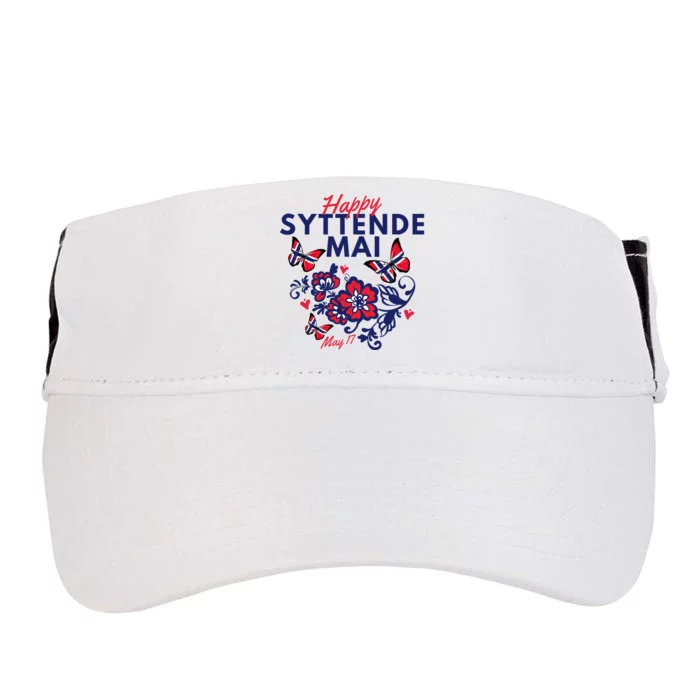 Happy Syttende Mai 17 May Norway Rosemaling Butterflies Flag Adult Drive Performance Visor