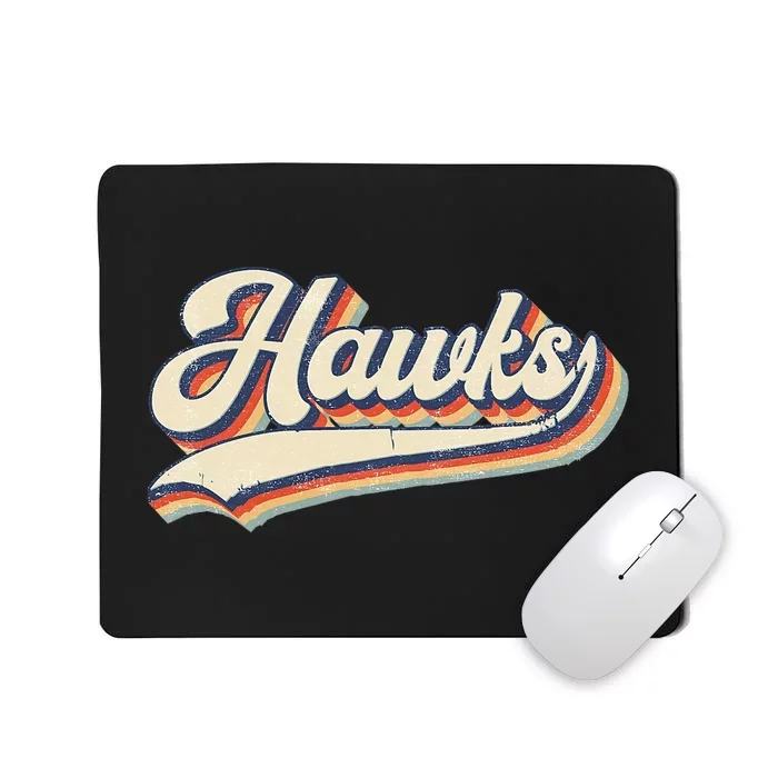 Hawks Sports Name Vintage Retro Gift Mousepad