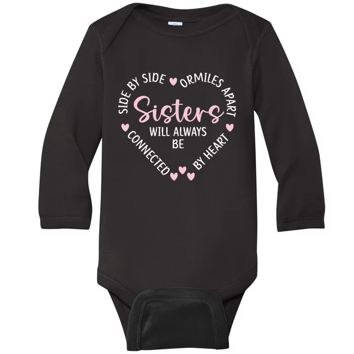 Heartshaped Sister Necklace Symbol of Eternal Bond Baby Long Sleeve Bodysuit