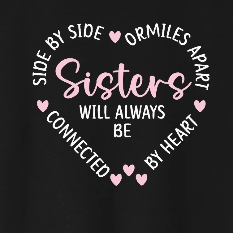 Heartshaped Sister Necklace Symbol of Eternal Bond Women's Crop Top Tee