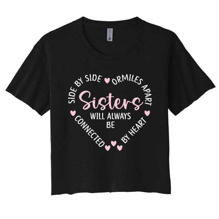 Heartshaped Sister Necklace Symbol of Eternal Bond Women's Crop Top Tee