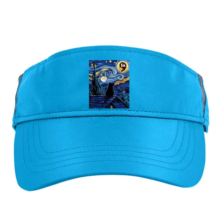 Halloween Starry Night Black Cat Comma La Kamala Harris Adult Drive Performance Visor